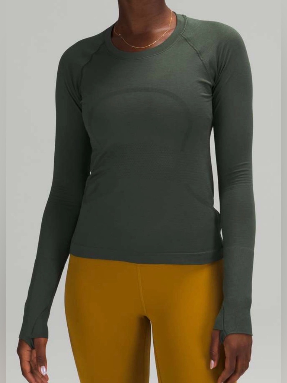 Lululemon Swiftly Tech Long Sleeve 2.0 Olive Green Size 12